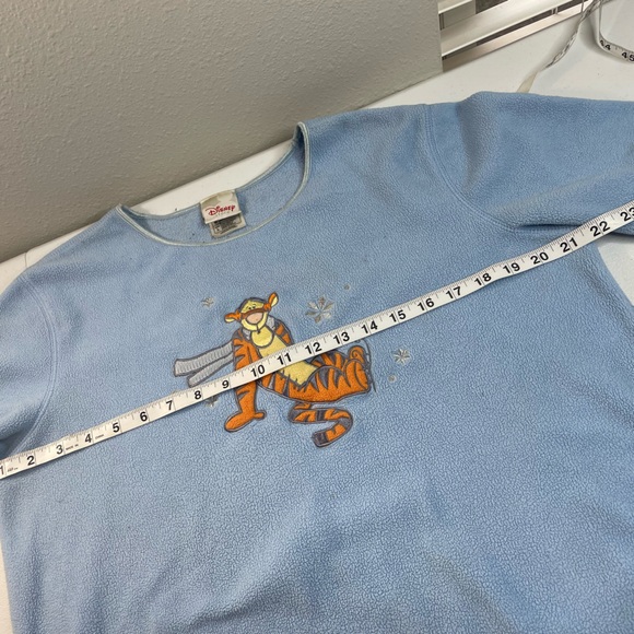 VTG Disney Store Tigger Fleece Pullover Sweatshirt Adult Large Blue Winnie Pooh - Picture 4 of 8